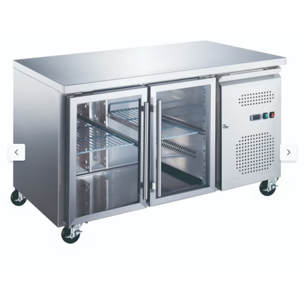  Ψυγείο πάγκου - 136cm - 2 γυάλινες πόρτες